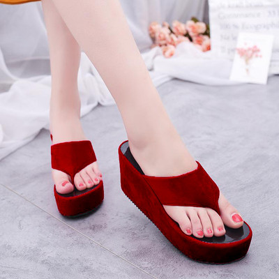 Gloglamp Women Wedges(Maroon , 8)