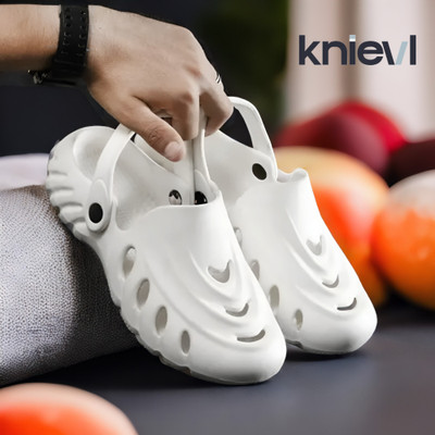 KNIEVL Men Clogs(White , 8)