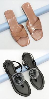 RTC ROYAL TRADING COMPANY Women Flats(Pink, Black , 5)