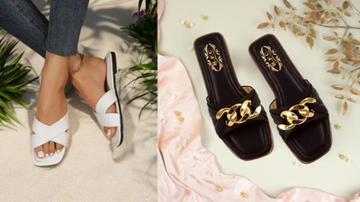 R F C Women Flats(White, Black , 9)