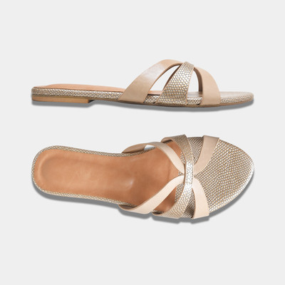 PEEK Women Flats(Off White, Brown , 3)