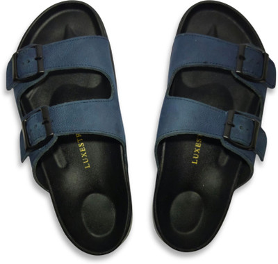 Luxestride Men Sandals(Blue, Black , 11)