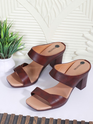 Divastri Women Heels(Brown , 4)