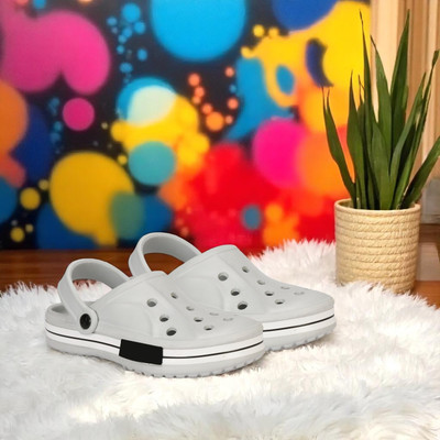 WOCMEC Men Clogs(Grey , 10)