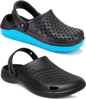 Camfoot Men Sandals(Black, Blue , 7)