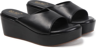 DELY BELY Women Wedges(Black , 5)