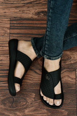 Real Bliss Men Sandals(Black , 10)
