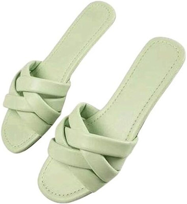 S.K.Craft Women Flats(Green , 9)
