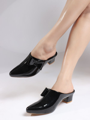 SNEAKERSVILLA Women Heels(Black , 5)