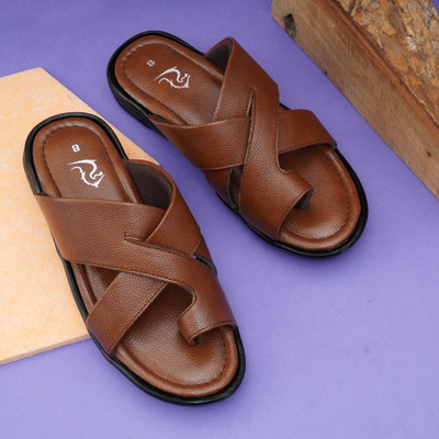 QARA Men Sandals(Tan , 8)