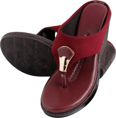 ACKNEW Women Heels(Maroon , 6)