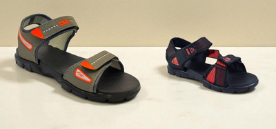 Classica Men Sandals(Black, Red, Orange, Green , 9)