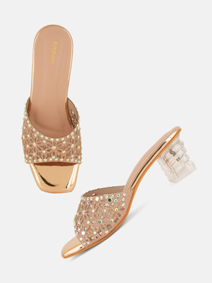 ANOUK Women Heels(Gold , 4)
