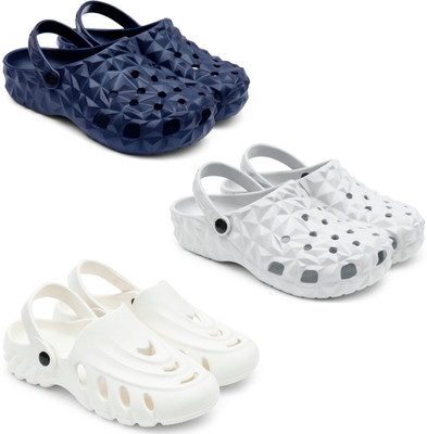 Golf Men Clogs(Blue, Grey, White , 6)