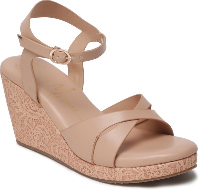 Bruno Manetti Women Wedges(Pink , 6)