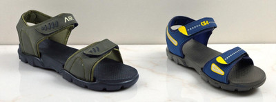 Classica Men Sandals(Green, Blue, Black , 8)