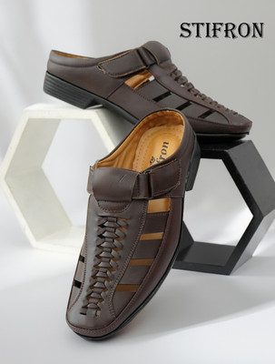 STIFRON Men Sandals(Brown , 10)