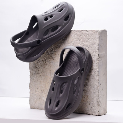 Zoom Shoes Ultra Soft Waterproof Daily Wear with Adjustable Back Strap Anti-Skid Comfort| Men Clogs(Grey , 6)