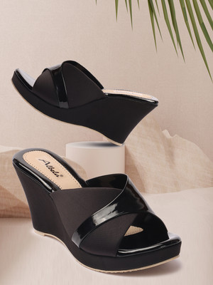 albela Women Wedges(Black , 6)