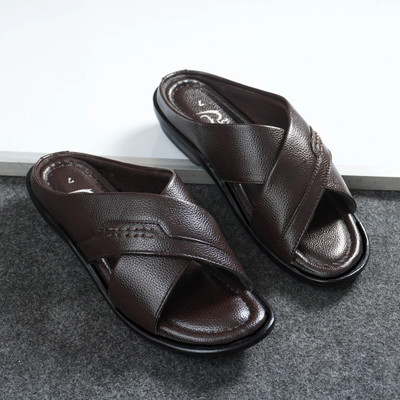 QARA Men Sandals(Brown , 7)