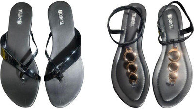 Nicesteps Women Flats(Black, Black , 5)