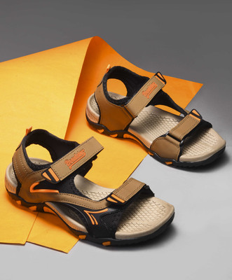 Roadster Men Sports Sandals(Beige, Orange , 9)