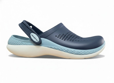 CABANARETAIL Men Clogs(Navy, White , 8)