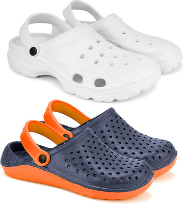 SHOEFLY Men Sandals(White, Orange , 7)