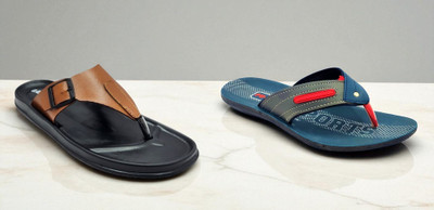 Classica Men Sandals(Tan, Blue, Red , 6)