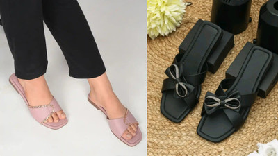 R F C Women Flats(Pink, Black , 6)