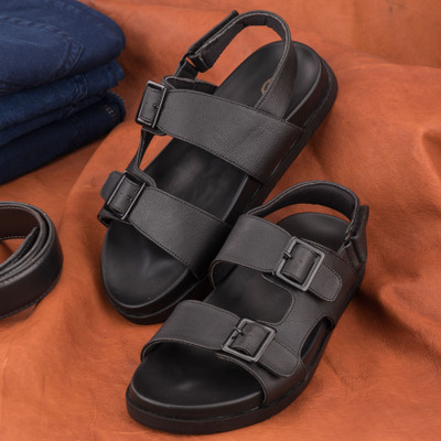 Silverline Men Sandals(Black , 8)