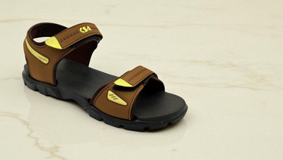 Classica Men Sandals(Grey, Brown , 7)
