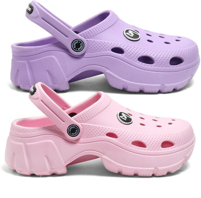 MILESTOE Women Clogs(Purple, Pink , 6)