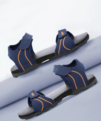 Sparx SS 703 Men Sandals(Navy, Orange , 6)