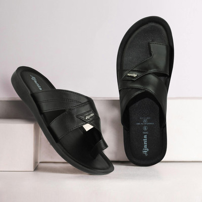 AJANTA Men Sandals(Black , 10)