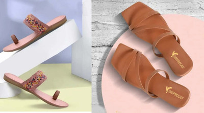 Profit Gainer Women Flats(Brown, Pink , 7)