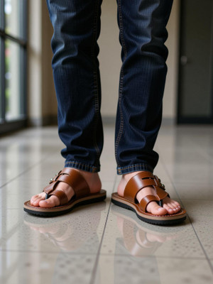 PANZIK Men Brown Sandals