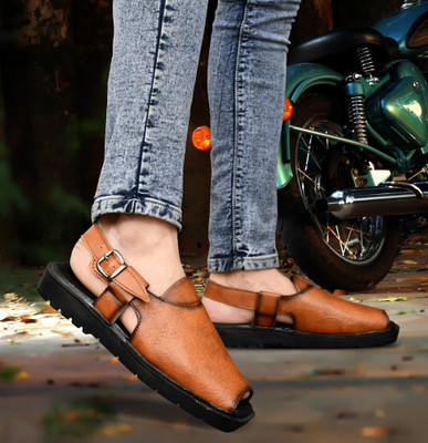 RDXO Men Sandals(Tan , 6)