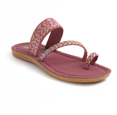 Comfro Women PU Flats Slipper with Cushioned Insole, Anti-skid, Regular, Casual Women Flats(Pink , 7)