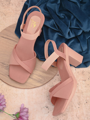 jm looks Women Heels(Pink , 8)