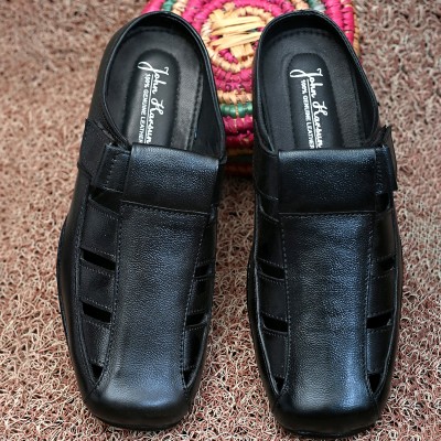 John Karsun John Karsun Men Leather Black Sandals () Men Black Sandals