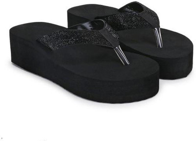 SHIPEE Women Flats(Black , 8)
