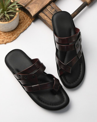 STEPFOX Men Sandals(Maroon , 10)