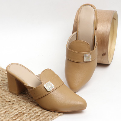 Zoyci Women Heels(Beige , 6)