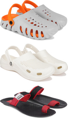 DRACKFOOT Men Clogs(Red, White , 6)