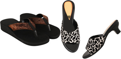 kishu Women Heels(Black, Brown , 7)