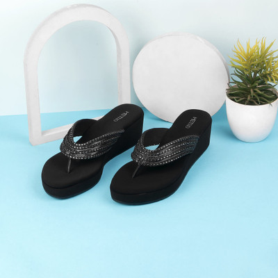METRO Women Wedges(Black , 3)