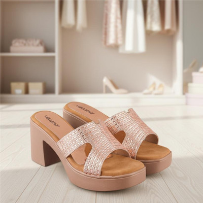 Walksy Enterprises Women Heels(Brown , 4)