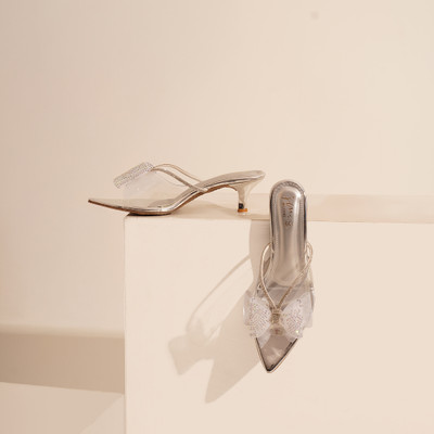 jm looks Women Heels(Silver , 7)