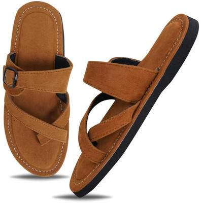 DFR Sandals for MenDaily Use Comfortable Ethnic Rajasthani Mens Slippers Chappals Men Casual(Tan , 7)
